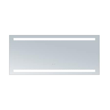 Selene 64 In. W X 28 In. H Rectangular LED Mirror With Clock